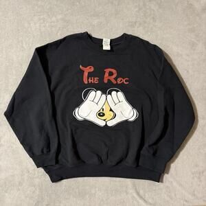 The Roc Disney Parody Pluto Hands Sweatshirt XL Black Gildan Heavy Blend